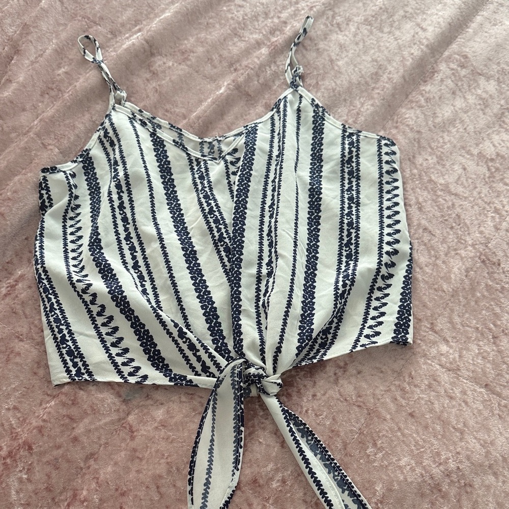 SHEIN Navy and White Patterned Camisole